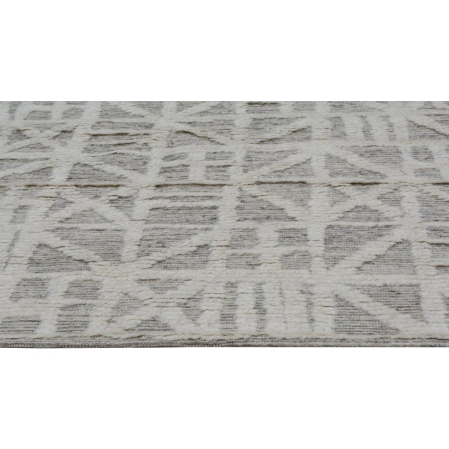 Moroccan Aleph Hand Knotted Wool Rug, 10'1''x13'9'' For Sale - Image 4 of 6