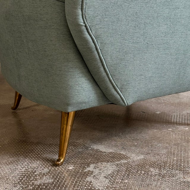 Vintage Lounge Chairs with Brass Legs by Isa Ponte San Pietro, 1950s, Set of 2 For Sale - Image 6 of 7