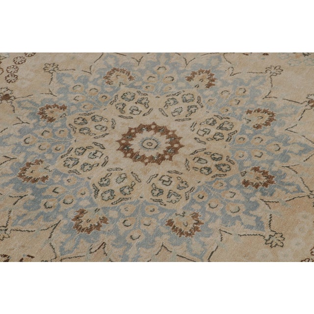 Traditional Antique Persian Yazd Rug in Beige, With Floral Patterns, From Rug & Kilim For Sale - Image 3 of 7
