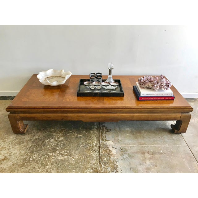 Henredon Ming Style Burl Wood Low Coffee Table Chairish