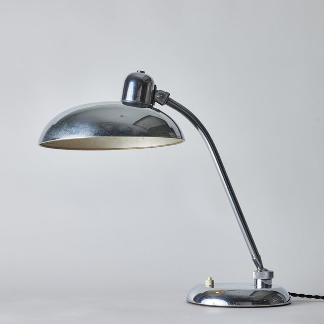 1940s Giovanni Michelucci Chrome Ministerial Table Lamp for Lariolux For Sale - Image 10 of 11