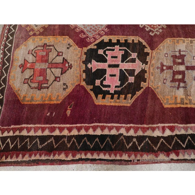 Textile Tribal Mid-20th Century Handmade Turkish Anatolian Small Room Size Carpet For Sale - Image 7 of 10