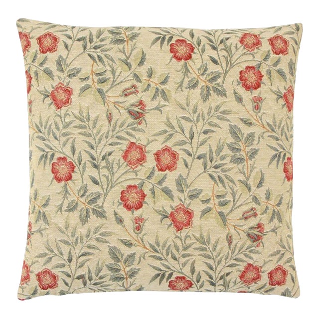 Morris Pimpernel Tapestry Cushion With Feather Filler - 46x46cm (18"x18") For Sale