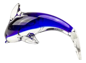 Murano Glass Dolphin Cobalt Blue