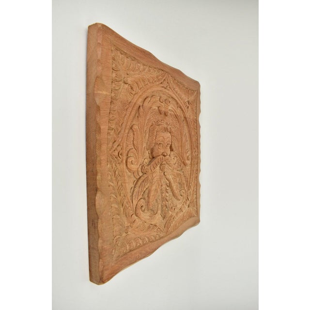Mid 20th Century Vintage French Oak Wood Carved Wall Decor Panel For Sale - Image 5 of 7