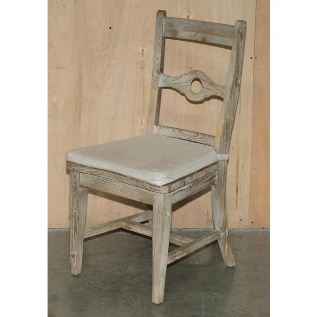 Swedish Style Reclaimed Pine Side Chairs with Cushioned Seats, Set of 2 For Sale - Image 12 of 18