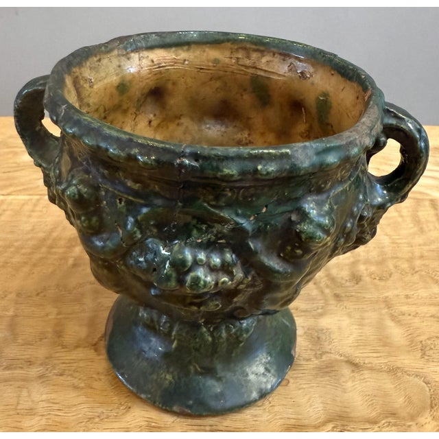 17th Century Small Spanish Colonial Neoclassical Ceramic Urn For Sale - Image 4 of 10