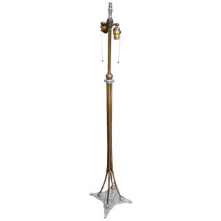 1930s Art Deco Mixed Metals Floor Lamp For Sale