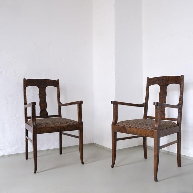 Biedermeier Satin Birch Armchairs, Set of 2 For Sale - Image 18 of 18