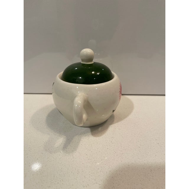 Mid 20th Century Mid 20th Century Stangl Pottery Pink Thistle Sugar Bowl & Lid For Sale - Image 5 of 9