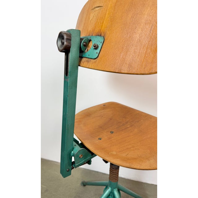 Industrial Dark Green Workshop Chair, 1950s For Sale - Image 13 of 18