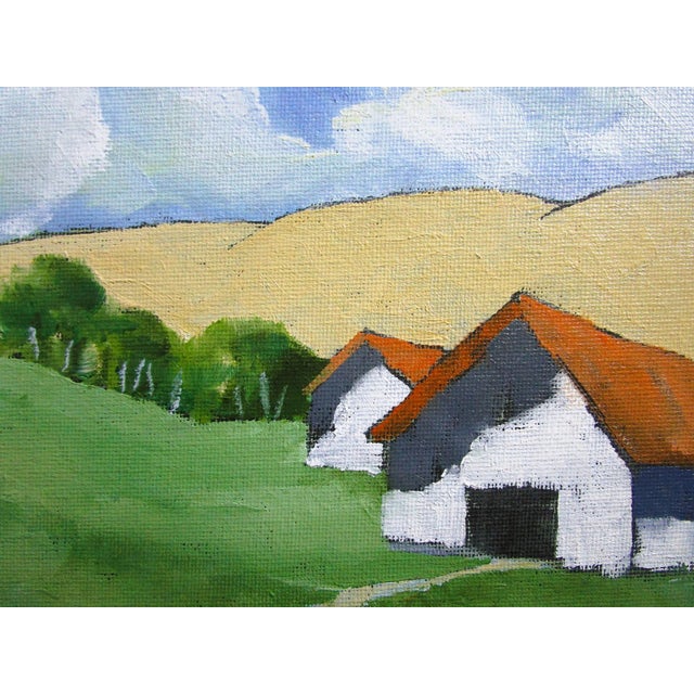 Sonoma Barns Art Lynne French California landscape oil painting. The signed original painting measures 8x8 on prepared,...