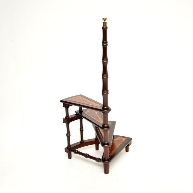 Antique Georgian Library Steps, 1930s For Sale - Image 4 of 10