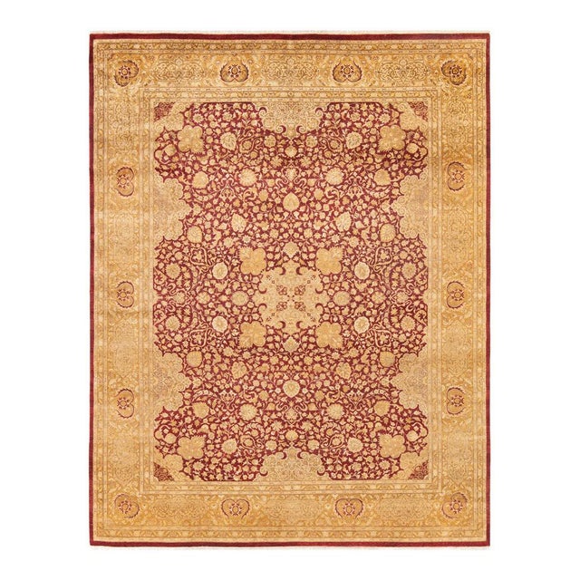 Mogul Collection Hand-Knotted Area Rug - Orange 8' 2" x 10' 6" For Sale - Image 9 of 9