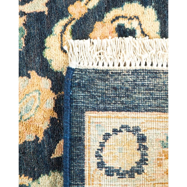 1990s Vintage Moroccan Hand Knotted Wool Area Rug, Navy Blue - 6'1" X 9'6" For Sale - Image 5 of 9