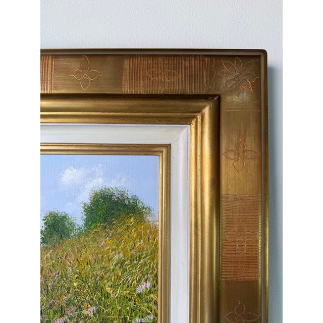 Textile 2003 Patrice Marchal “Fertilité” French Wildflower Landscape Oil on Canvas Painting – Framed For Sale - Image 7 of 12