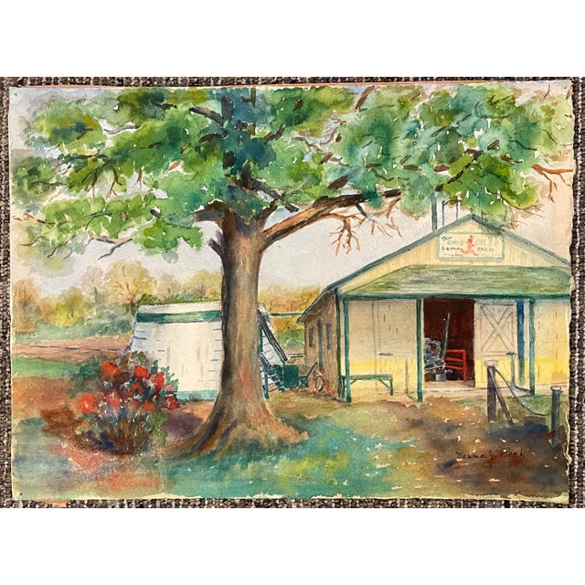 Verna Johnston Peck Landscape Watercolor For Sale - Image 4 of 5