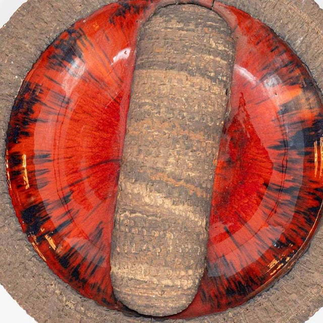 Round Red Fat Lava Ceramic Wall Light, Denmark, 1970s For Sale - Image 3 of 13