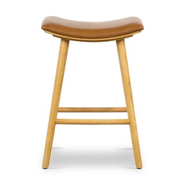 Contemporary Four Hands Union Saddle Counter Stool, Smoked Natural For Sale - Image 3 of 9