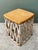 Vintage Rattan and Wood Equipale Stool For Sale - Image 10 of 12