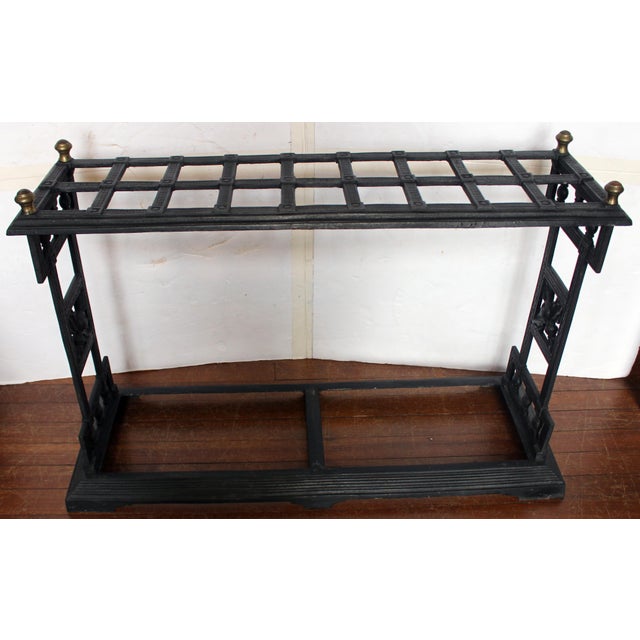Arts & Crafts Late 19th Century English Arts & Crafts Cast Iron Stick & Umbrella Stand For Sale - Image 3 of 7