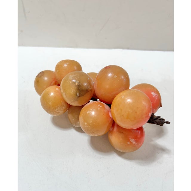 1950s Vintage Blush Pink and Golden Alabaster Grape Clusters – A Pair For Sale - Image 5 of 10
