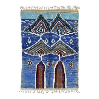 Contemporary Moroccan Wool Rug - 8.1 X 6.7 Ft For Sale