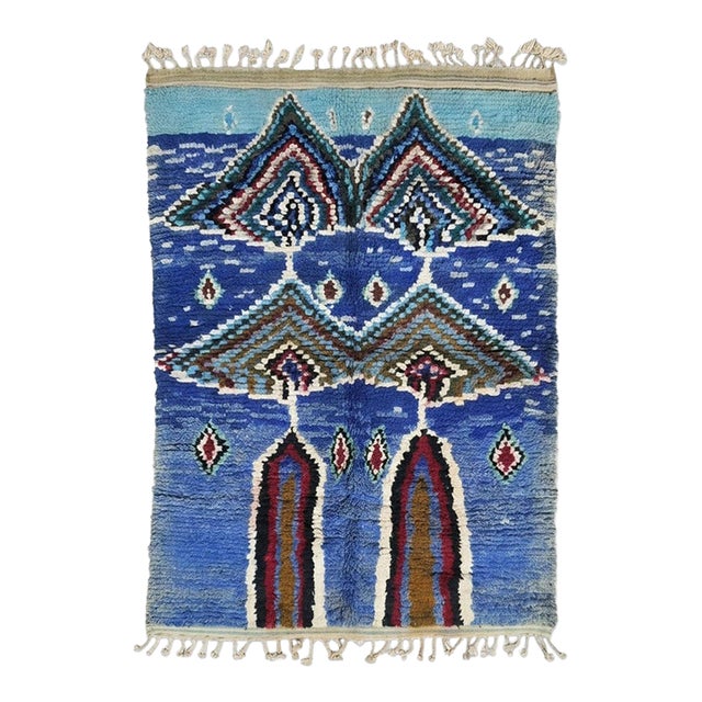 Contemporary Moroccan Wool Rug - 8.1 X 6.7 Ft For Sale