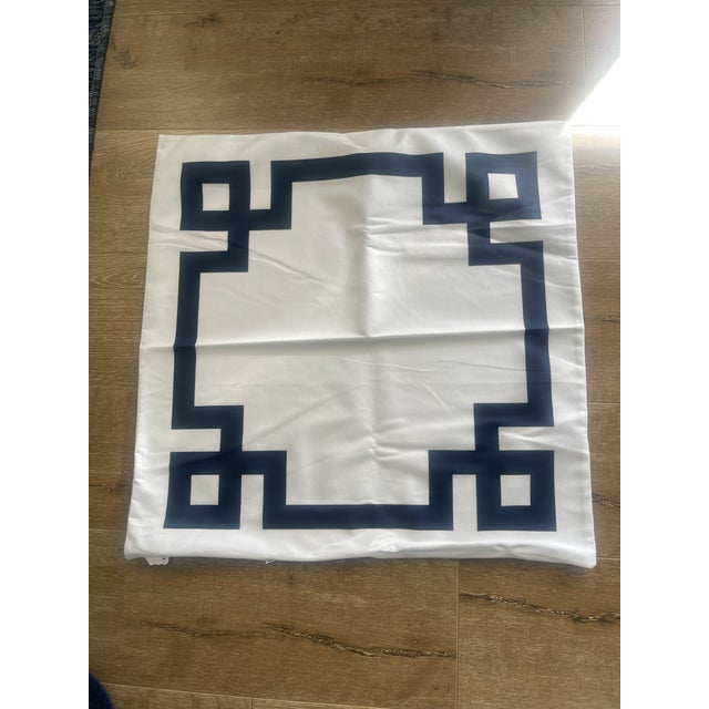 4 Euro Pillow Throw Pillow Covers Greek Key Design For Sale - Image 4 of 4