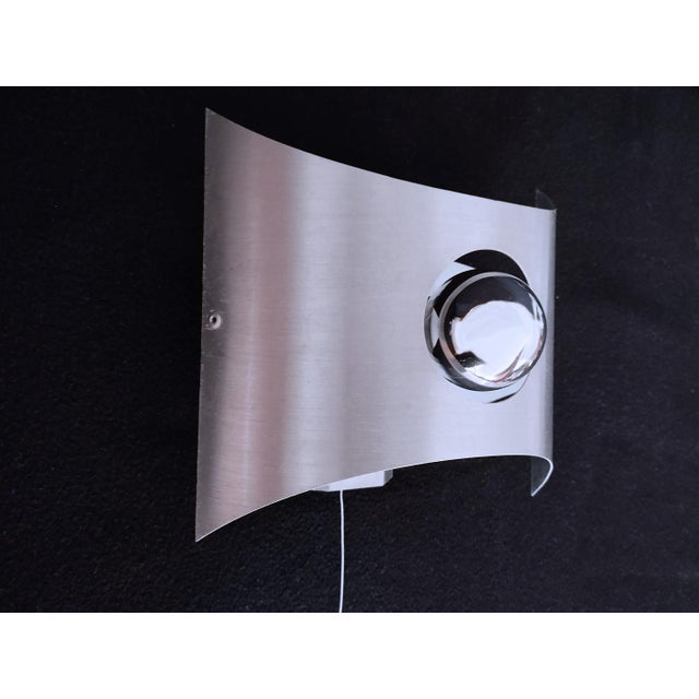 Metal Space Age Wall Lights in Aluminum, 1970s, Set of 2 For Sale - Image 7 of 11