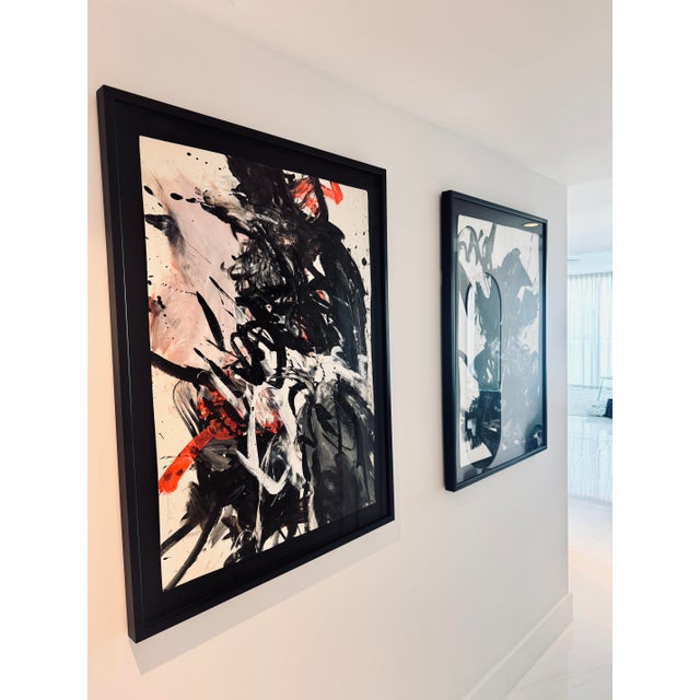 Large Signed Vahan Roumelian Abstract Expressionist Painting, Framed For Sale - Image 4 of 5