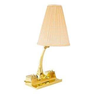 Art Deco Table Lamp with Fabric Shade, Vienna, 1920s For Sale