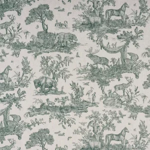 Schumacher Western Toile Fabric In Forest