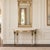 Italian Neoclassical Louis XVI Demilune Marble Top Console Table & Mirror For Sale - Image 4 of 7