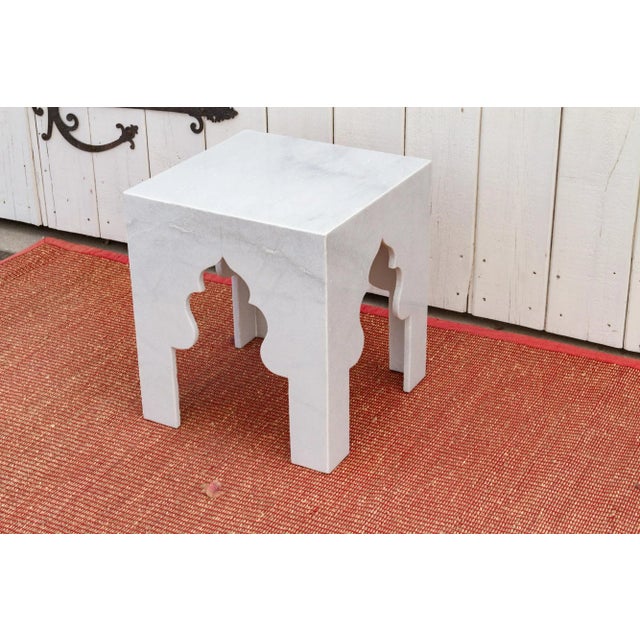 1990s Pair of Small Taj Marble Side Tables For Sale - Image 5 of 13
