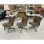 Set of 3 Stoneville Brown Gold and Oak Swivel Armchairs on Casters For Sale - Image 6 of 17