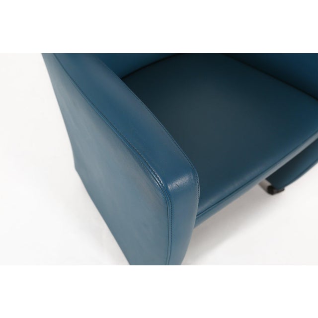 Vintage Lounge Chair in Blue Leather from Leolux, 1990s For Sale - Image 9 of 16