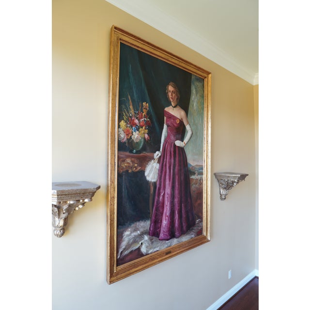 This vintage oil portrait titled “Dorris” was painted in Rome in 1947 by S. Scalora (Prof. Arch. Stefano Scalora), as...