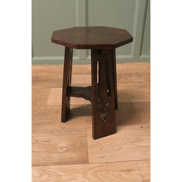 Arts and Crafts Octagonal Oak Plant Stand, 1880 For Sale - Image 4 of 8