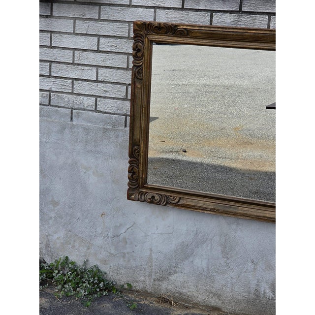 Mid Twenty Century Heavily Carved Wall Fireplace Mirror. For Sale In Philadelphia - Image 6 of 10