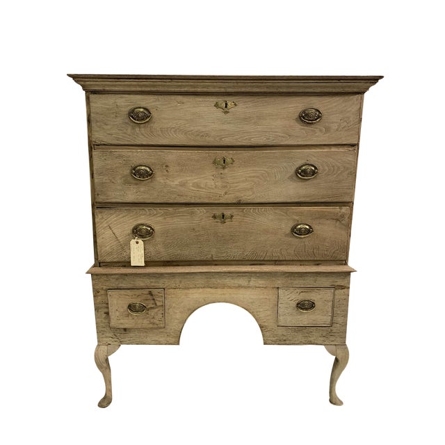 18th Century English Oak Chest on Stand For Sale