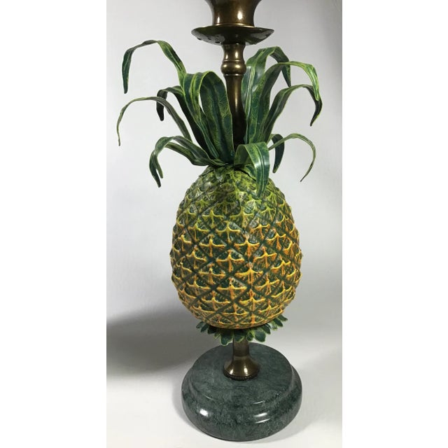 These vintage cast spelter/zinc painted toleware candleholders, by Petite Choses, make a great centerpiece - whether alone...