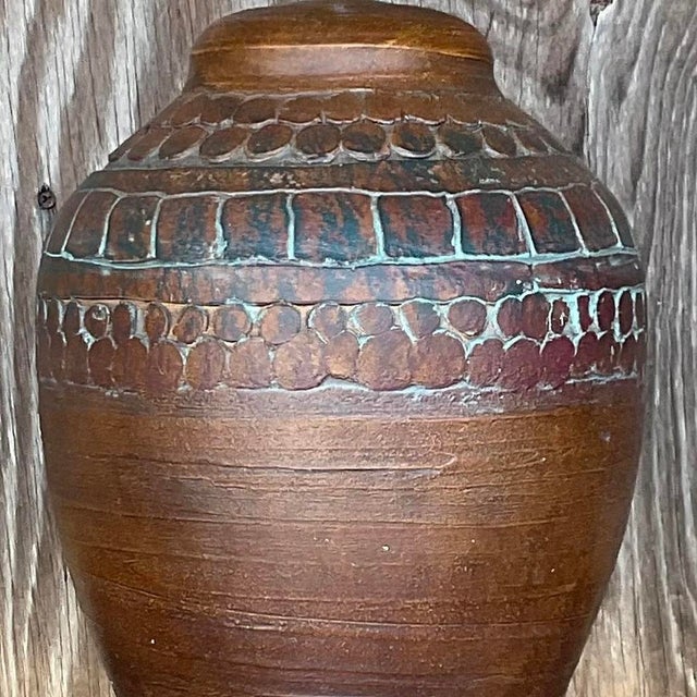 Ceramic Vintage Boho Ceramic Circles Lamp For Sale - Image 7 of 12