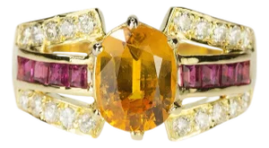 Late 20th Century Gold Sapphire Ring, Size 4.25
