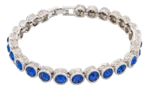 Blue Sapphire Tennis Mystic Silver Bracelet