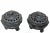 This pair of vintage iron cast incense or oil burner was hand forged with 2 layers of lotus leaves around and a frog on...