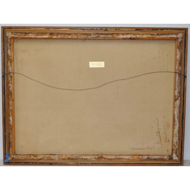 Textile Monte "Swallows Five" Mid-Century Modern Abstract Painting C.1960 For Sale - Image 7 of 10