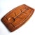 Offered is a vintage 1970s double-sided hand-carved surfboard shaped Teak wood meat-slicing board and snack tray. The...