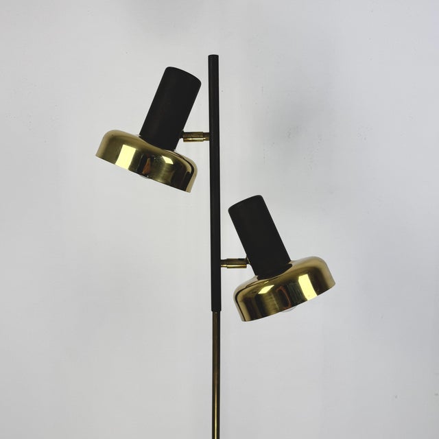 1970s Mid-Century Double Spotlight Floor Lamp in Brass, Germany, 1970s For Sale - Image 5 of 8