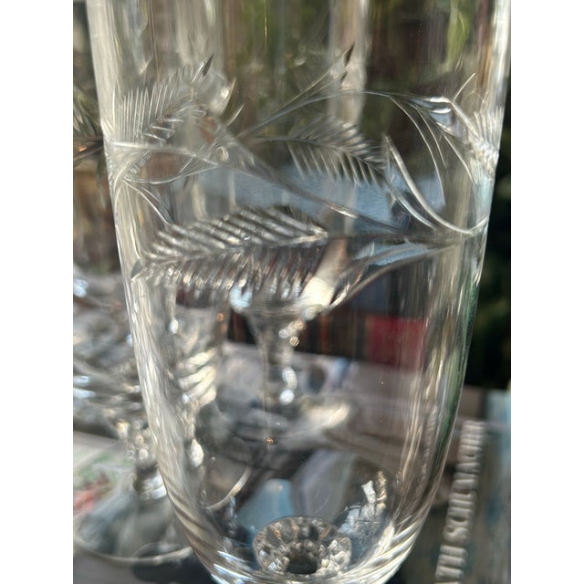 Glass Mid to Late 20th Century Tiffin-Franciscan “Forever Yours” Etched Iced Tea Glasses- A Set of 6 For Sale - Image 7 of 7